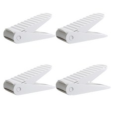 可調整高度收納鞋架 白色 4入, 1個