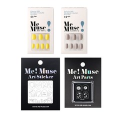 Me Muse 美甲貼片組 S21CO4 4入, 美甲貼片2種+裝飾貼紙+裝飾配件, 1組