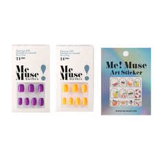 Me Muse Neon Flex美甲貼片組 SNEON3, 2款指甲貼片+藝術貼紙, 1組