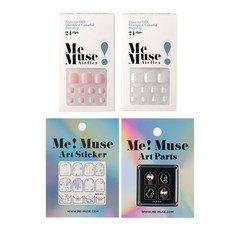 미뮤즈 스트로베리키스 패디 4종 세트 SSTRA4, 패디 팁 2종 + 아트스티커 + 아트파츠, 1세트