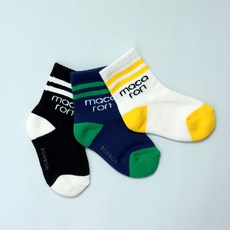 봉봉마카롱 아동용 스포츠 두줄양말 3종 세트