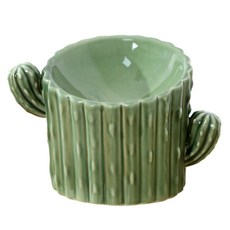 Qurang仙人掌形狀寵物餐具 YS35, 綠色, 1個