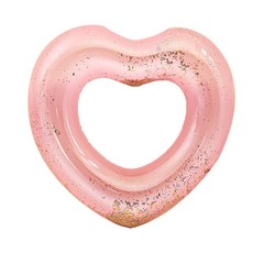 玫瑰金心型游泳圈 120cm, 混色, 1個