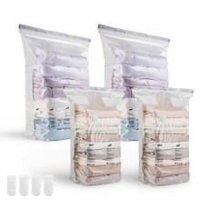 Good Happiness 3D立體型棉被衣物真空壓縮袋 大型 2入+中型 2入+夾子 4入, 1套