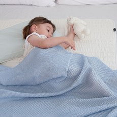 BEBE SMITH 人造絲華夫格毯, 藍色