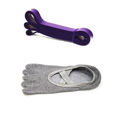 런웨이브 풀업밴드 4단계 + 투밴드 필라테스 양말 세트, 퍼플(풀업밴드), 랜덤발송(양말), 1개