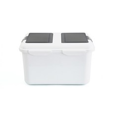 반려동물 블루스퀘어 트윈 사료보관통 FC-C04, 그레이, 30L, 1개