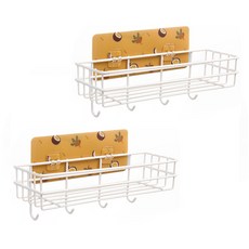 심플 감성 컬러 욕실 다용도 선반, 화이트, 2개