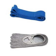 런웨이브 풀업밴드 6단계 + 투밴드 필라테스 양말 세트, 블루(풀업밴드), 랜덤발송(양말), 1개