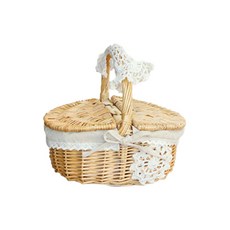 아트베니 라탄 피크닉바구니 D형, 브라운, 1개