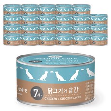 네츄럴코어 강아지 간식 캔, 혼합맛(닭고기/닭간), 95g, 24개