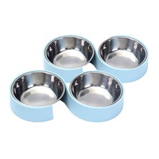 반려동물 S커브 식기 2구 YT_RC459, 하늘, 2개