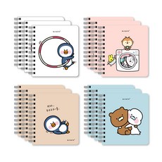 The Open House Ninano 左托盤迷你筆記本 4 x 3p 套組 23-5407, 混運, 1套