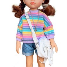 Paola Reina學校斜背包娃娃配件, 白色的