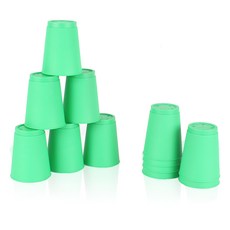 競速疊杯 12入+收納袋 2入組, 綠色