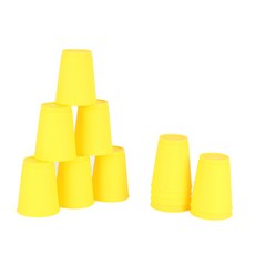 競速疊杯 12入+收納袋 2入組, 黃色的