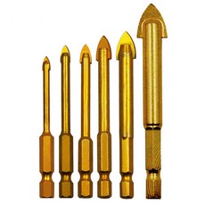 O-ON 電動玻璃瓷磚三角一字鑽頭6件組, 1套