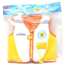 위니코니 아동용 핑크퐁 아기상어 네오프랜 부력 보조복, 옐로우, 1개