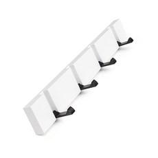 Franc-on-de 壁掛式掛鉤 帽子包包掛架 門後掛架 壁掛衣架 玄關多功能口罩車鑰匙掛架 4鉤, 白色, 1個