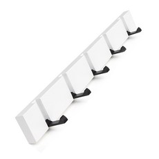 Franc On De 壁掛式帽子包包掛架 門後掛架 掛鉤 壁掛衣架 玄關多用途口罩車鑰匙掛架 5鉤, 白色, 1個