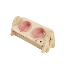 PAWS GARDEN 跨越寵物高度可調餐具 YS24, 粉色的, 1個