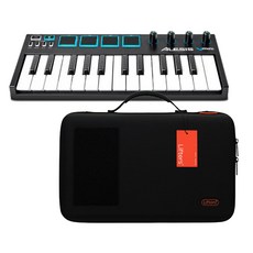 ALESIS 迷你 25 鍵+升降器鍵盤包套組, 單品, 黑+橙（包），混色（鍵盤）
