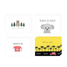 Monolike 折疊卡片 4款 3入+信封 12入, 混色, 1套