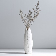 리버그린 깔끔한 화이트 색상의 세라믹 오브제 화병, H타입