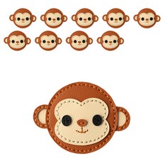 민화샵 가죽 원형 미니 동물 손거울 만들기 10p 세트, 원숭이, 1개