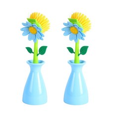 라라미즈 스펀지 아크릴 수세미 하늘색꽃 S73, 2개, 1개입