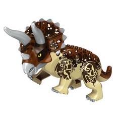 大型象牙白三角龍恐龍樂高相容積木, 混合顏色, 1個
