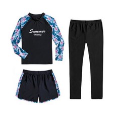 I am bebe 女童泳裝上衣+短褲+內搭防水褲