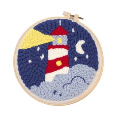 아트조이 DIY 펀치니들 + 4단바늘 + 나무 받침대 세트, 밤등대, 1개