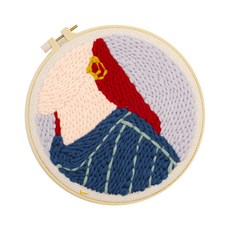 ARTJOY DIY 戳戳繡 + 4段針 + 木製支架套組, 紅髮女人