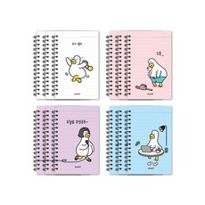 The Open House厚實筆記本 4種組 74-0353, 白色、粉色、紫色、藍色, 3套