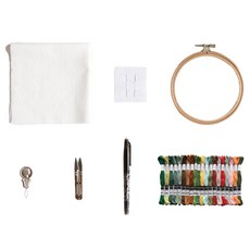 ARTJOY DIY法式刺繡新手材料包組合, 植物, 1個