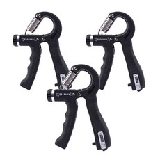 R型握力器 3入, 黑色, 3個