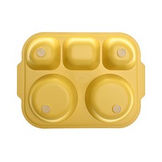 mistic 孩童防滑玉米分隔餐盤, 黃色, 單品