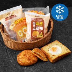 한끼의품격 통치즈 고로케 120g x 2팩 + 에그 퐁당 토스트 135g x 2팩 (냉동), 1세트