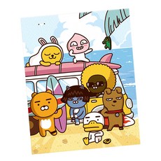I LOVE PAINTING Kakao Friends DIY繪畫組 40*50cm, 夏日沙灘藍色