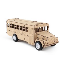 YoungModeler 英工房 校車 3D 立體拼圖, 混合顏色, 1個, 單品