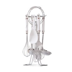 Corelle 康寧 印花廚具+收納架 7件組, 混色