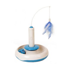 빙글빙글 낚시놀이 고양이 장난감, 화이트, 1개