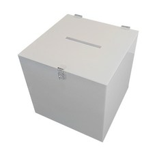 壓克力投票箱 24*24*24cm, 白色, 1個