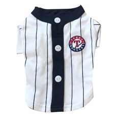 Caniche 寵物狗德州棒球棉質T恤, 海軍藍