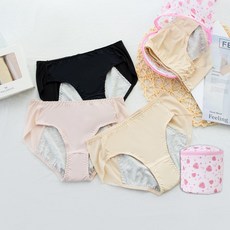 MALAMUTE 生理褲 3款禮品組合+洗衣袋, 黑色、淺粉色、米色