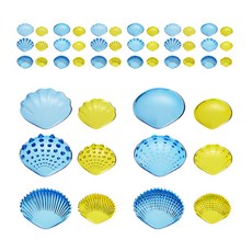 EDXeducation透明圖案貝殼 藍色和黃色 48入, 1套