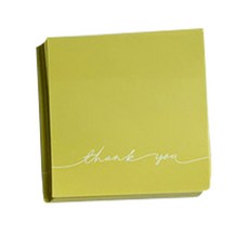 感性手寫字體Thank You方形貼紙, 芥末黃, 200個