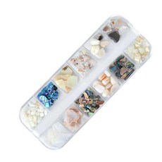 자개원석 네일 파츠 세트, 블루, 1개