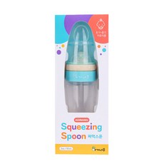 矽膠擠壓式餵食湯匙, 翡翠綠, 1入